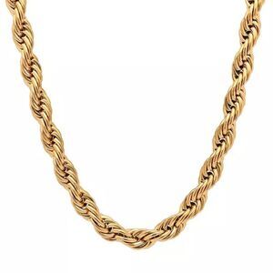 STEELTIME
Men's 18k gold Plated Stainless Steel Rope Chain 24" Necklace